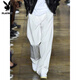Playboy (PLAYBOY) Large Size Casual Pants Men's Solid Color Wide Leg Pants Trendy Versatile Straight Pants Spring and Autumn Solid Color Loose Drape Small Suit Pants Black 5XL Recommended 180-200Jin Jin is equal to 0.5 kg