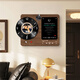 Long time no see, retro cream style electric meter box decorative painting distribution box with clock vinyl record blocking hanging painting switch box mural