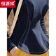 Hengyuanxiang Spring and Autumn New New Chinese Style National Style Unique and Chic Denim Stand Collar Disc Button Waist Slim Shirt Women's Top Blue XL 115-125Jin Jin is equal to 0.5 kg