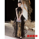 Bajintu black gold halter neck evening dress new style banquet engagement high-end light luxury host art exam performance adult ceremony black gold-halter neck L
