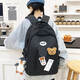 Neues modisches einfaches und vielseitiges Rucksack Casual Student Bag Rucksack Computertasche Männer und Frauen gleicher Stil frischer Rucksack schwarzer Vase kleine Größe