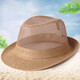 Mitte des Alters und älteren Männer Sommersonne Sonnenschutz Sonnenhut Cooler Hut Outdoor Mesh Vater Frühling und Herbst Atmungsfreie Strohhut Reis Farbe One Größe (58 cm)
