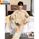 Modal Men's Pure Cotton Pajamas Spring and Automne Style 2025 Nouveau automne et hiver à manches longues adolescents décontractés pour garçons de vêtements pour maison