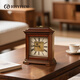 Lisheng natural mother-of-pearl dial hand-carved solid wood clock silent large clock 2025 new retro art living room
