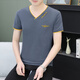 Playboy (Playboy) Sommer Herren kurzärmeliges T-Shirt Pure Cotton V-förmige Ausschnitt Trendy Slim, halbärmelige Jugend Casual Top Thin Sweat Shirt Qy694 Black M.