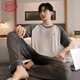Langsha 5xl Ice Silky Modal Pantalon Pyjamas à manches courtes pour hommes Extra Extra-Gary Taille 200 Jin [Jin équivaut à 0,5 kg] Rafoursh Home Clothing Set Al9921 Modal - Pantalon à manches courtes L [90-110 Jin [Jin est égal à 0,5 kg]]]