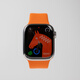 Apple/Apple Watch Serie 9 Smart Watch GPS+ Cellular Modell 41mm Silber Edelstahl Hülle Hermes Orange Sportsgurt mrqe3ch/a