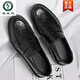 Holzspecker echte Leder -Laibers Lazy Trend Frühling Herrenschuhe Britische Freizeitlederschuhe Koreanische Version Beanie Schuhe Männer 3518 Schwarz T.S.L Echtes Ledermodell 38
