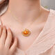 Dara beeswax pendant for women, raw stone full of honey, chicken oil yellow 925 old wax pendant, Russian material, practical Chinese Valentine's Day gift