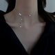 Lao Tempel 925 Sterling Silber Star Moon Pullover Halskette für Frauen 2025 Neumond Spritzer Star River Fransen Pullover Colarmbone Kette 925 Silver Star Moon Quasten - Halskette