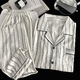 UKUHPK Pyjama Herren Frühlings- und Herbst-Cloud-Baumwoll-Langarmdünnstil 2025 Jugend Einfacher großer Sommerset 12401 [Modell Cloud Cotton] L [100-130jin [Jin entspricht 0,5 kg]]