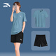 Anta Sports Suit for Women Summer Sensing Ice Sensing Badminton Strying Shorts Shorts Traje deportivo Set [Traje deportivo de sensación de hielo] Pure White/Basic Black L/175 [mismo estilo para hombres y mujeres]
