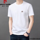 Pier Cardin Brand 100 T-shirt à manches courtes en coton pur pour le t-shirt cool à la mode décontracté mince pour hommes pour hommes YS9921 Gray M 105 [90-110jin [Jin est égal à 0,5 kg]]]