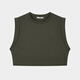 moussy&sly2025夏季简约纯色坎肩圆领无袖休闲针织背心030ISR80-3271 军绿色150 S