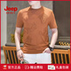 JEEP SPIRIT针织冰麻短袖T恤男士新款轻奢冰丝时尚半袖体恤休闲品质男装 9902绿色 M 【90-115斤】