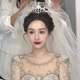 Shijun (SHIJUN) Silver Crown Tiara Bride Wedding Crown Baroque Japanese and Korean Princess Birthday Baroque 2025 New Silver Crown + Rose Necklace