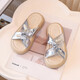 Girls Beach Slippers 2025 Summer New Children's Princess Shoes Outdoor Versatile Sandals Lazy Flip Flop Big Kids Silver 37