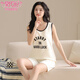 
Modal pajamas for women in summer 2025 new style for outdoor wear vest shorts suit for girls casual simple Japanese home clothes CKE-W6167 women M (80-100Jin [Jin equals 0.5 kg])