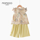 Mamimaca Momoco Kinder-Set Girls Summer New Chinese Style Light Luxus süßer zweiteiler Set 128 Pink 130