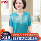 Yalu 2025 NUEVA MADRE SUMER Camiseta de punto para mujeres Traje de manga corta de verano Camiseta de tamaño grande 9756 Pink 4xl recomendado 145-160Jin [Jin equivale a 0.5 kg]