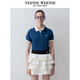 TEENIE WEENIE官方旗舰小熊春夏季复古仿牛仔POLO衫短袖时尚韩版T恤上衣女 深蓝色 L 170