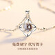 Fat Donglai's same style PT950 platinum necklace for women, platinum diamond pendant, clavicle chain, new style for Valentine's Day, four-leaf clover platinum necklace with white diamonds