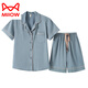 
Catman (MiiOW) short-sleeved shorts pajamas for women with high-end ice silk new summer solid color imitation silk suit thin casual home clothing 3899 bean paste color L (weight 99 to 108)