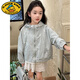 G.DUCKKIDS Korean style girls 2025 summer new style hooded sun protection clothing children's versatile casual windbreaker jacket light blue 120 cm