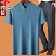 Pierre cardin dad summer suit summer ice silk middle-aged man 40-50 years old dad short-sleeved T-shirt 60 middle-aged and elderly 70 grandfather dark blue M 17080-110Jin [Jin equals 0.5 kg]