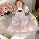 Girls Dress 2025 Summer Premium Birthday Dress Baby Girl Summer Style Sleeveless Puffy Dress Purple 90 90cm