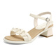 Sandales de Daphne pour femmes 2025 Nouvelle jupe de tenue d'été avec de beaux talons hauts pour les chaussures pour femmes avec des talons épais à bout ouvert sur blanc 36