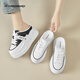 Cardan Road Slippers Women's Inner Increased Outer Wear Baotou Half Slippers Women's 2025 New Summer Women's Shoes Mesh Breathable White Shoes White 39