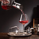 Vankage Crystal Waterfall Red Wine Decanter Iceberg Quick Wine Divider Glass Red Wine Cup Set Home Waterfall Iceberg Decanter + Crystal 350 Six Pieces