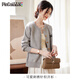 Pincai (PINCAI) knitted cardigan female cute cat embroidered sweater spring and autumn simple sweater jacket P143Z1009