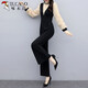 Tucano; Specht Frühlings- und Sommer-Jumpsuit Frauen 2025 Frühling neuer koreanischer Mode-Fashion Casual Black Jumpsuit High Taille Wide Legs Set Black Stripe 345 Dünn S 80-95Jin [Jin gleich 0,5 kg]
