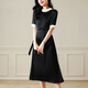 OLJ high-end brand silk dress for women 2025 summer new French elegant slim retro mulberry silk skirt Black M 90-110Jin [Jin equals 0.5 kg]