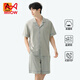 
Catman MIIOW super soft men's pajamas summer pure cotton short sleeve shorts lapel pure cotton youth home clothing men's spring and summer style suit 5E5155[7A antibacterial Xinjiang cotton] L 170 Recommended weight 110-140Jin [Jin equals 0.5 kg]