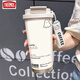 膳魔师（THERMOS）可爱幽灵保温杯高颜值学生不锈钢便携新款双饮咖啡男女吸管水杯子 BXAB13803幽灵+配挂绳 陶瓷内胆