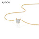 Ajidou Ajidou Halskette, chinesisches Valentinstagsgeschenk, modische und einfache leuchtende Zirkonia -Anhängerkette, Sende an eine Freundin, geben Sie an Frau, Golden 39 cm 1 Stück