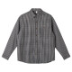 Bangqi Plaid Casual Shirt Men's Spring and Automne Shirt Shirt Lapon Corean Top Retro Retro Loose Veste C694-Black M
