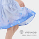 Disney Girls 'Kleid Sommer-Baumwoll-Kinderrock 2025 Neue mittlere bis große Kinder modische Prinzessin Rock Dünne Sommerkleid Dream Blau 150 cm