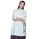 禅服夏季居士服女士薄款短袖佛系禅意棉麻素衣套装中式寺庙修行禅修服 (套装)禅紫上衣+麻色阔腿裤6189# S