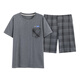 Pioneer Palando Pajamas Summer de algodón puro algodón de manga delgada de algodón corto de manga de manga corta para hombres