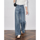 
Chuyu handmade cut-out jeans for women 2025 spring loose straight pants light blue grinding white trousers light blue 29