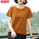 Hengyuanxiang short-sleeved T-shirt top for women 2025 summer new middle-aged gray Korean style slim fit slim T-shirt 6624# light blue OFF 2XL [Suggested 125-140Jin [Jin equals 0.5 kg]]