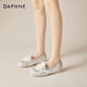 Daphne shallow mouth ballet dance shoes for women flat low heel lightweight commuter breathable sports casual shoes Silver 38