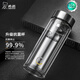 希诺（HEENOOR）玻璃杯双层隔热高硼硅杯子家用喝水男女便携车载水杯商务茶杯 E-6636-深绿-400ml-礼盒装