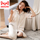 
Cat Man (MiiOW) 2025 nightgown for women in summer ice silk thin half-sleeved imitation silk sexy summer loose large size pajamas home clothes rose gold 9901 M 160