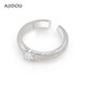 AJIDOU Ajidou Ring 520 Birthday Gift Fashionable and Simple Zirconia Open Ring Versatile Gift for Girlfriend and Wife Silver