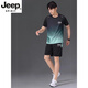 Jeep Spirit Sports Sports Sports Sail Camiseta de seda para hombres Ropa de secado rápido Traje de manga corto de manga de verano Traje de baloncesto de baloncesto de verano nuevos productos JP-9901 Traje negro y gris 5xl